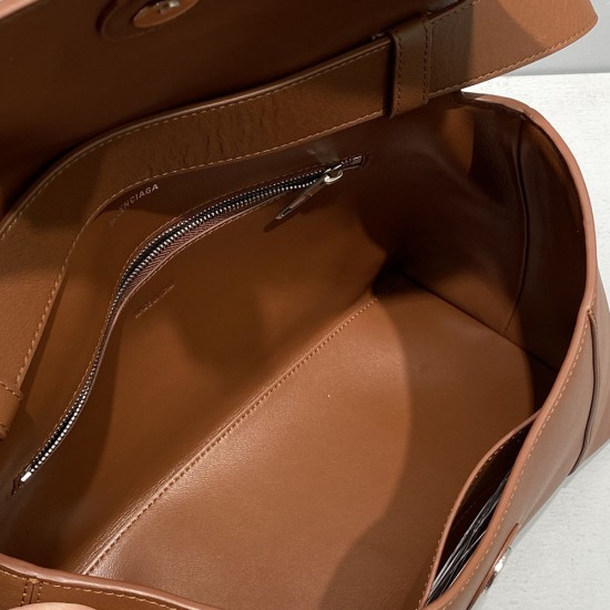 Balenciaga Women's DownTown Medium Shoulder Bag Semi Shiny Smooth Calfskin