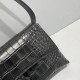 Balenciaga Women's DownTown Shoulder Bag Supple Crocodile Embossed Calfskin in Tone-On-Tone Hardware