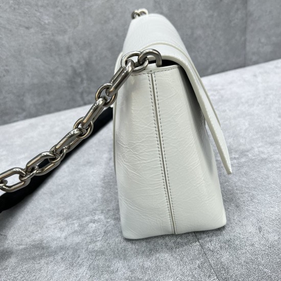 Balenciaga Women's DownTown Small Shoulder Bag With Chain Paper Calfskin