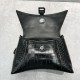 Balenciaga Women's DownTown Small Shoulder Bag With Chain Extra Supple Crocodile Embossed Calfskin with Tone-On-Tone Hardware