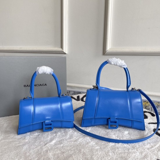 Balenciaga Women's Hourglass Handbag Shiny Box Calfskin Tone-On-Tone Hardware