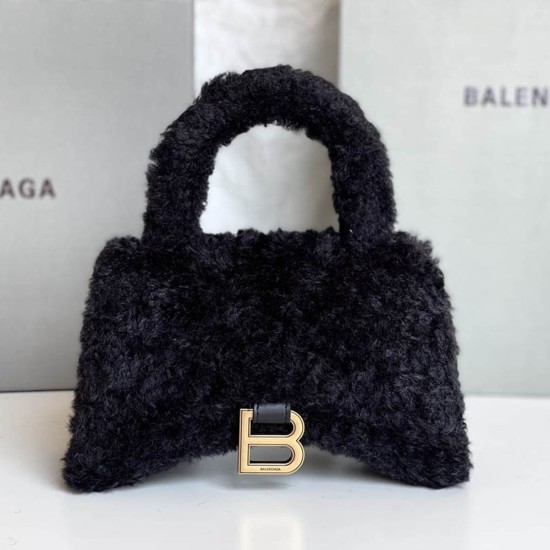Balenciaga Women's Hourglass Handbag In Sherpa 3 Colors 23cm 19cm