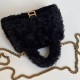 Balenciaga Women's Hourglass Mini Handbag With Chain In Sherpa 3 Colors 11.5cm