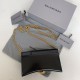 Balenciaga Hourglass Wallet With Chain Shiny Box Calfskin
