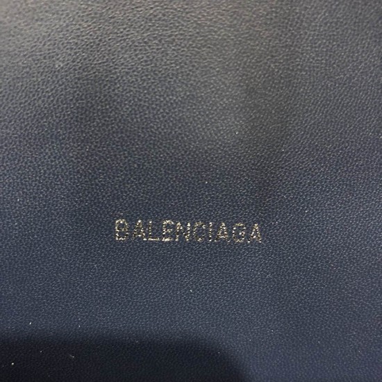 Balenciaga Women's Hourglass Wallet With Chain In BB Monogram Denim 2 Colors 23cm 19cm