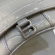 Balenciaga Women's Hourglass Mini Handbag With Chain in Crocodile Embossed Calfskin