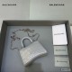 Balenciaga Women's Hourglass Mini Handbag With Chain in Crocodile Embossed Calfskin