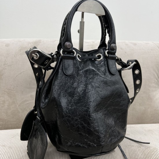 Balenciaga Women's Le Cagole XS Bucket Bag In Lambskin 3 Colors