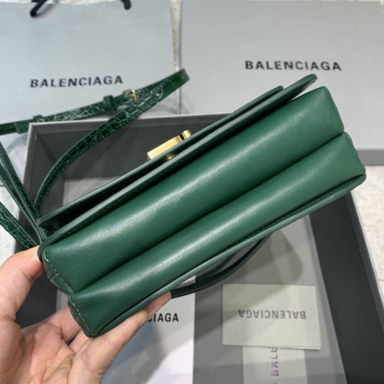 Balenciaga Box Bag in Crocodile Embossed Calfskin