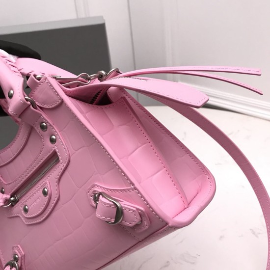Balenciaga Women's Neo Classic Mini Handbag In Extra Supple Crocodile Embossed Calfskin