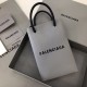 Balenciaga Mini Shopping Bag Phone Holder Bag in Squared Calfskin