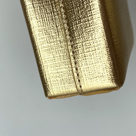Balenciaga Mini Shopping Bag Phone Holder Bag in Metallized Squared Calfskin
