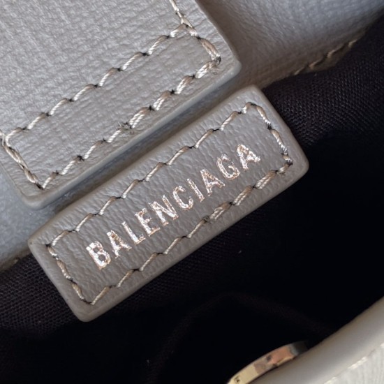 Balenciaga Mini Shopping Bag Phone Holder Bag in Squared Calfskin With Graffiti Printed