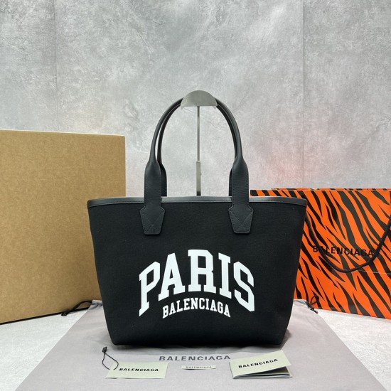 Balenciaga Women's Cities Paris Jumbo Small Tote Bag In Cotton Canvas 2 Colors