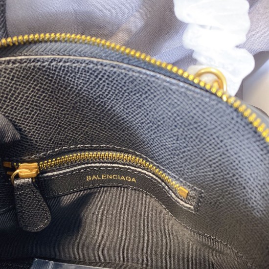 Balenciaga Women's Ville Mini Handbag in Grain Calfskin with Printed Logo