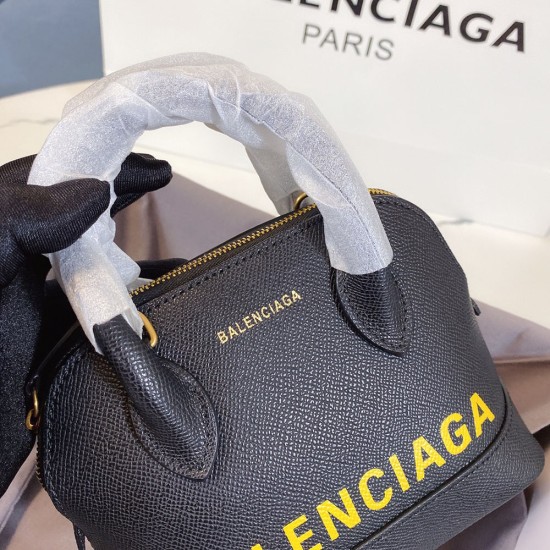 Balenciaga Women's Ville Mini Handbag in Grain Calfskin with Printed Logo