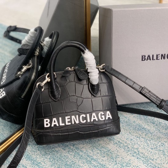 Balenciaga Women's Ville Mini Handbag in Crocodile Embossed Calfskin