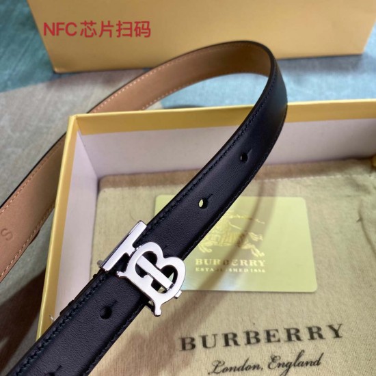 Burberry Monogram Motif Leather Belt 2CM