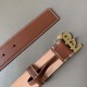 Burberry Enamel Monogram Motif Leather Belt 3.4CM