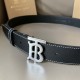 Burberry Monogram Motif Leather Belt 3.5CM