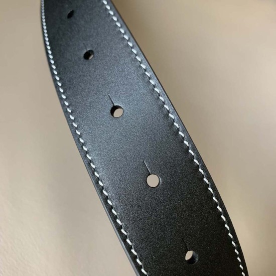 Burberry Monogram Motif Leather Belt 3.5CM