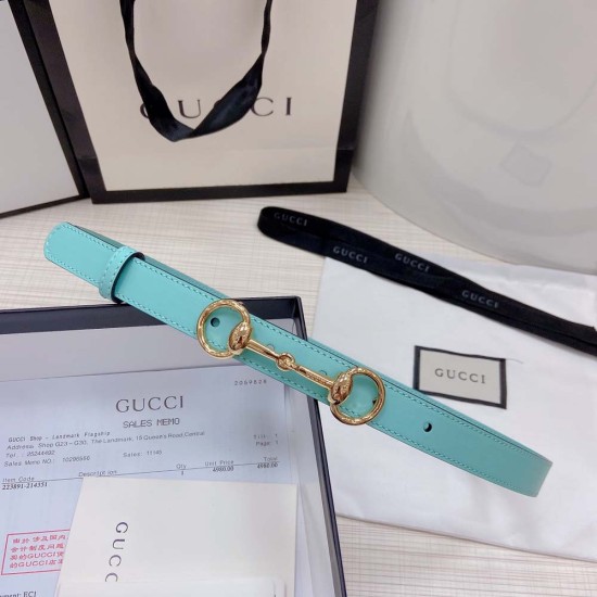 Gucci Thin Leather Belt With Horsebit Buckle 2.0CM
