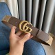 Gucci Camel and Ebony Jumbo GG Canvas and Brown Leather Belt With Different buckle 4CM