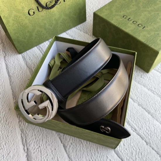 Gucci Classic Calfskin Leather Belt With G Details 3.8CM