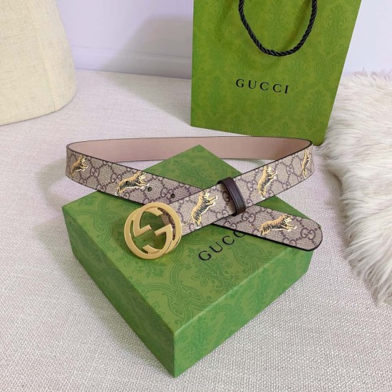 Gucci GG Supreme belt with Interlocking G buckle 3.5CM