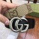 Gucci Canvas and Leather GG Marmont Belt 3.8CM
