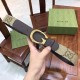 Gucci Canvas and Leather Belt with G Buckle 3.8CM