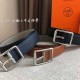Hermes Code Belt Buckle Reversible Leather Strap 3.2CM