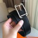 Hermes Society Belt Buckle Reversible Leather Strap 3.2CM