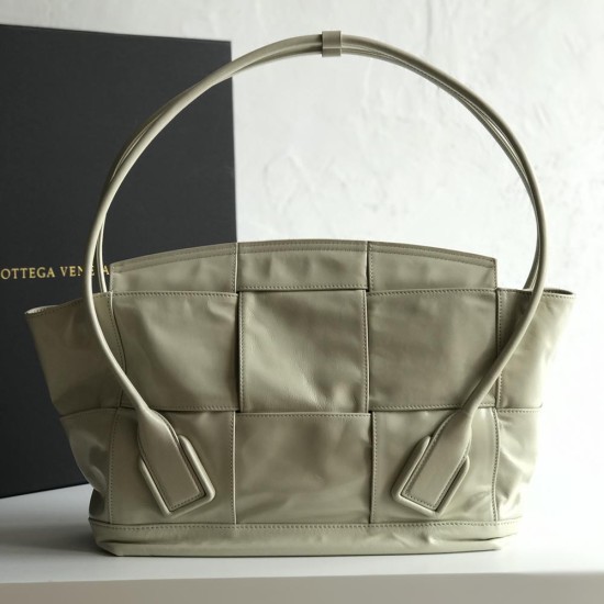 BV Arco Intreccio Slouchy Calfskin Leather Top Handle Bag
