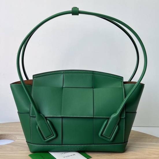 BV Arco Intreccio Smooth Calfskin Leather Top Handle Bag