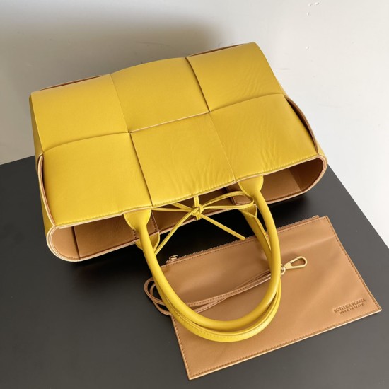 BV Arco Small Intreccio Bicolor Lambskin Leather Tote Bag 30cm 9 Colors