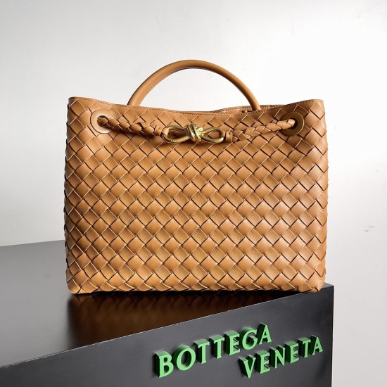 BV Medium Andiamo With Top Handle Bag In Intrecciato Leather 743572 32.5cm 12 Colors