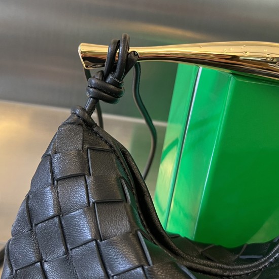 BV Mini Sardine Top Handle Bag In Intrecciato Lambskin With Metallic Handle 20cm 4 Colors