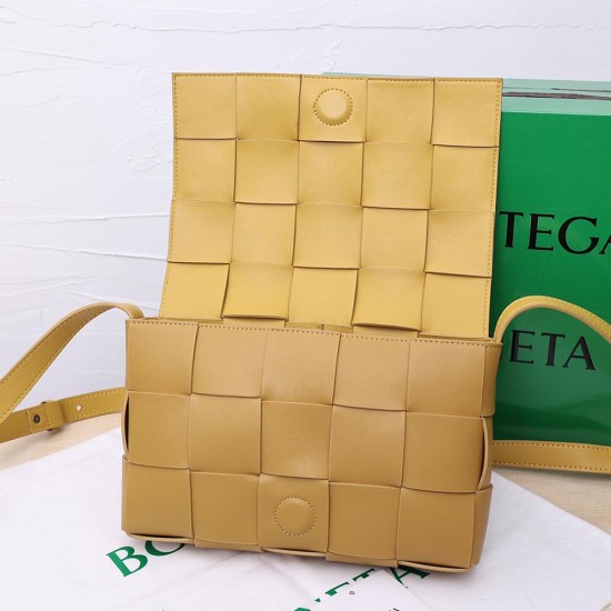 BV Cassette Intreccio Grained Calfskin Leather Cross-Body Bag