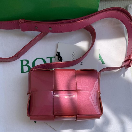 BV Cassette Mini Intreccio Brushed Leather Cross-Body Bag