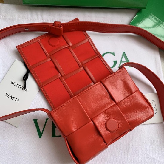 BV Candy Cassette Mini Intreccio Calfskin Leather Cross-Body Bag 12cm 11 Colors