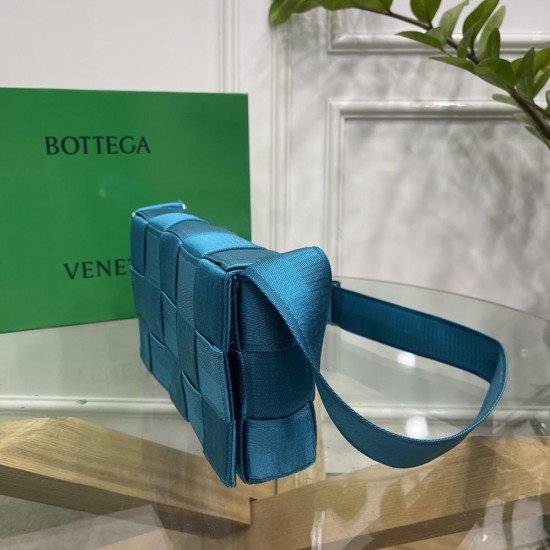 BV Cassette Medium Intreccio Webbing Cross-Body Bag