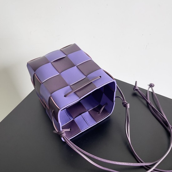 BV Small Cassette Cross-Body Bucket Bag In Intreccio Leather 18cm 4 Colors