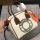 Burberry Logo Graphic Canvas And Leather Cube Bag