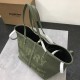 Burberry Leather Trim And Cotton Linen Canvas Tote Bag With Embroidered Horseferry Motif