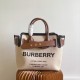 Burberry Horseferry Motif Print Cotton Canvas Tote Bag