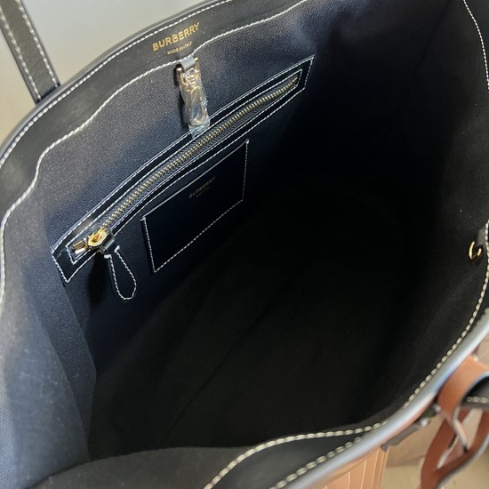 Burberry Medium Check and Leather Tote Bag