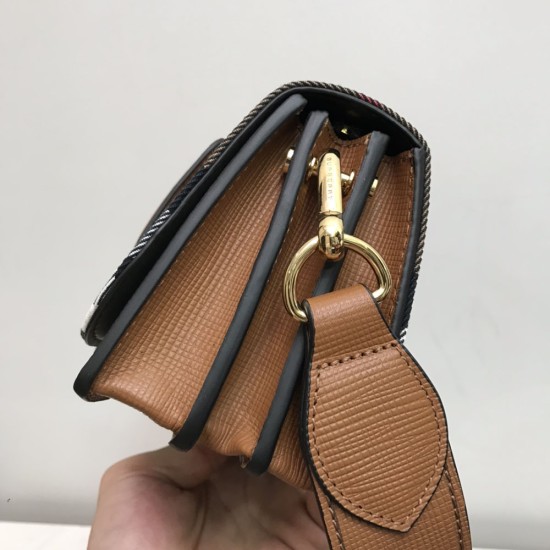 Burberry Check and Leather Buckle Bag