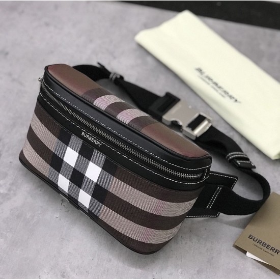 Burberry Check and Leather Cube Bum Bag