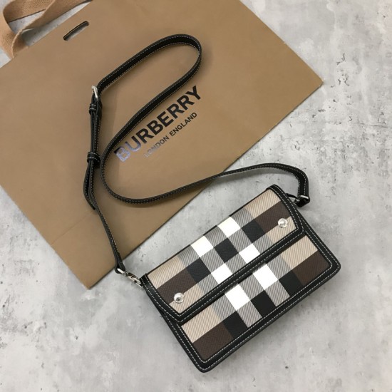 Burberry Check and Leather Crossbody Bag